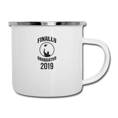 Abschluss Emaille Tasse - Finally Graduated