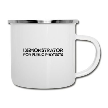 Abschluss Emaille Tasse - Demonstrant für öffentliche Proteste