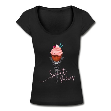 Klassenfahrt T-Shirt - Paris Eiffelturm cupcake süß Eis liebe Frau pink l