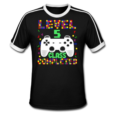 Klassenfahrt T-Shirt - Level 5 Klasse für Kinder Videospiele Retro