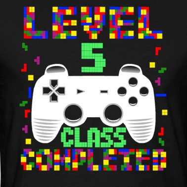 Klassenfahrt T-Shirt - Level 5 Klasse für Kinder Videospiele Retro