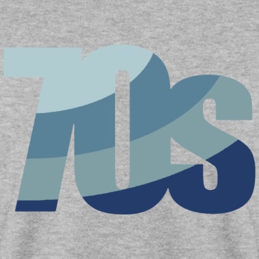 Klassenfahrt Pullover - 70s blau weiss kreis