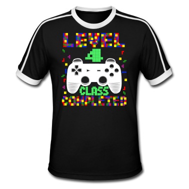Klassenfahrt T-Shirt - Level 4 Klasse für Kinder Videospiele Retro