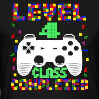 Klassenfahrt T-Shirt - Level 4 Klasse für Kinder Videospiele Retro