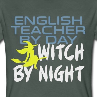 Klassenfahrt T-Shirt - Halloween Englischlehrer bei Tag Hexe bei Nacht Sc