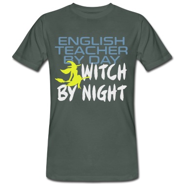 Klassenfahrt T-Shirt - Halloween Englischlehrer bei Tag Hexe bei Nacht Sc