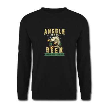 Angeln Pullover - Angeln und Bier darum bin ich hier Angler Spruch