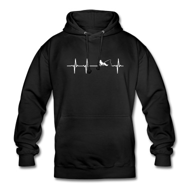Angeln Hoodie - Angler Angeln Herzschlag Liebe Geschenk Ich liebe