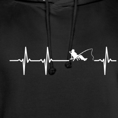 Angeln Hoodie - Angler Angeln Herzschlag Liebe Geschenk Ich liebe