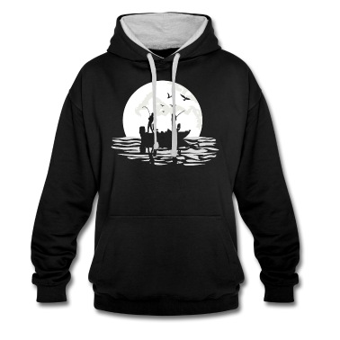 Angeln Hoodie - Freunde Angeln gemeinsam im Mondlicht 4
