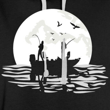 Angeln Hoodie - Freunde Angeln gemeinsam im Mondlicht 4