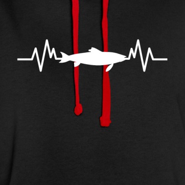 Angeln Hoodie - Fisch Heartbeat Angeln Fische Meer Angler Geschenk