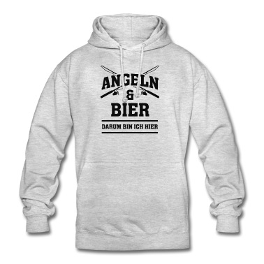 Angeln Hoodie - ANGELN UND BIER DARUM BIN ICH HIER
