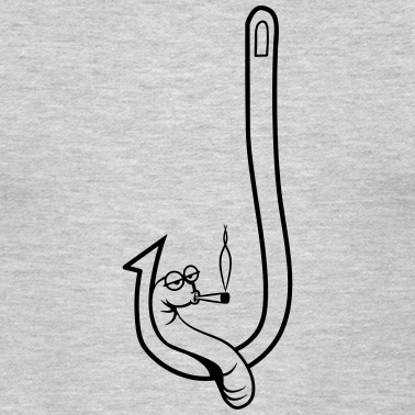 Angeln T-Shirt - angeln wurm witzig kiffen joint