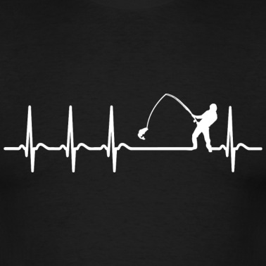 Angeln T-Shirt - Herzschlag Angeln Angler Kleidung SprücheGeschenk