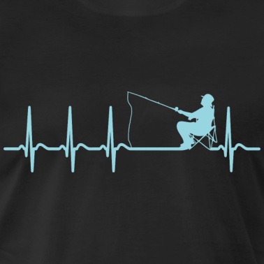 Angeln T-Shirt - Herzschlag Angler Angeln Fischen Cool Fun Geschenk