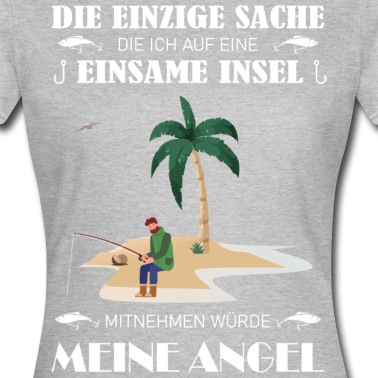 Angeln T-Shirt - Einsame Insel mit Angel Angler
