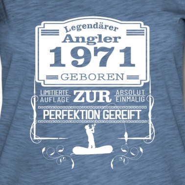 Angeln T-Shirt - Legendärer Angler 1971 50. Geburtstag Angeln Motiv