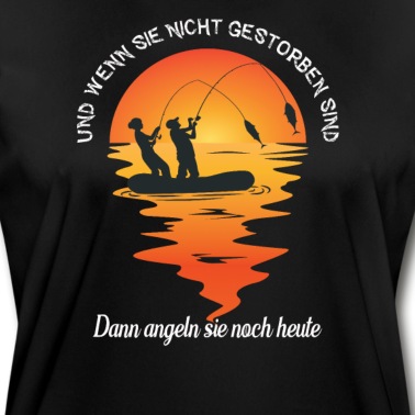 Angeln T-Shirt - Angelndes Paar vor dem Sonnenuntergang