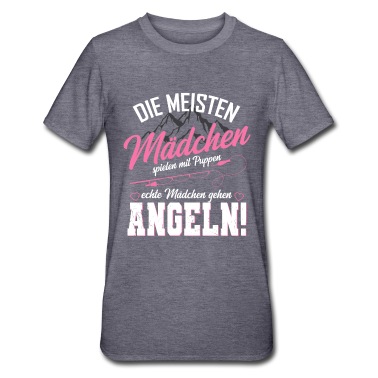 Angeln T-Shirt - Echte Mädchen Angeln Spruch Anglerin Fischerin