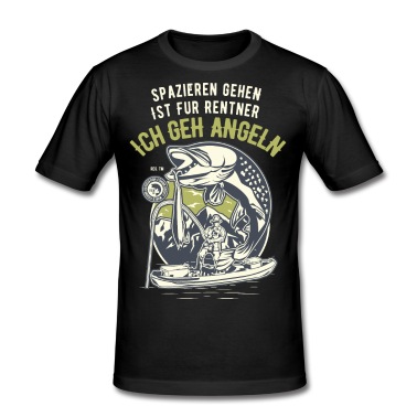 Angeln T-Shirt - Angeln statt spazieren gehen Rentner Angler