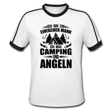 Angeln T-Shirt - Angler Camper Angeln Camping Einfacher Mann Spruch