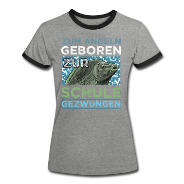 Angeln T-Shirt - Zum Angeln geboren - Angler Petri Heil Fischen