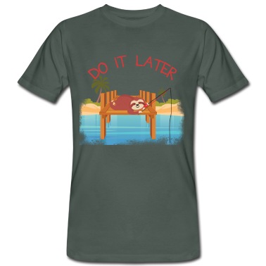 Angeln T-Shirt - Faultier Schlafen Angeln Fische Sport