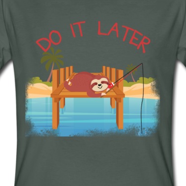 Angeln T-Shirt - Faultier Schlafen Angeln Fische Sport