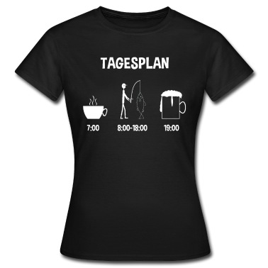 Angeln T-Shirt - Tagesplan Angeln Fischen Geschenk Angler Köder
