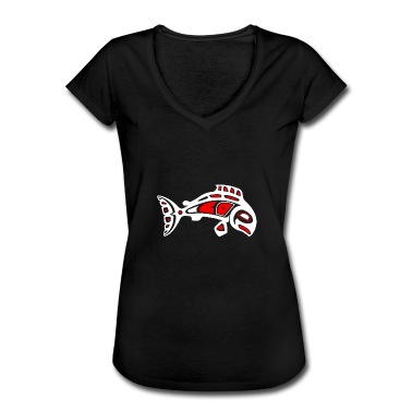 Angeln T-Shirt - Haida-Lachs symbol Tribal Tattoo-Geschenkidee