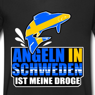 Angeln T-Shirt - Angeln in Schweden ist meine Droge Angler