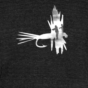 Angeln T-Shirt - Fliegenfischer beim Angeln