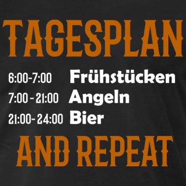 Angeln T-Shirt - Angeln Angler Tagesplan