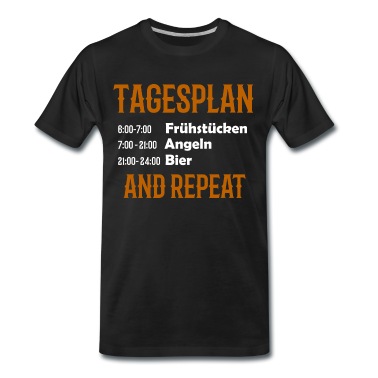 Angeln T-Shirt - Angeln Angler Tagesplan