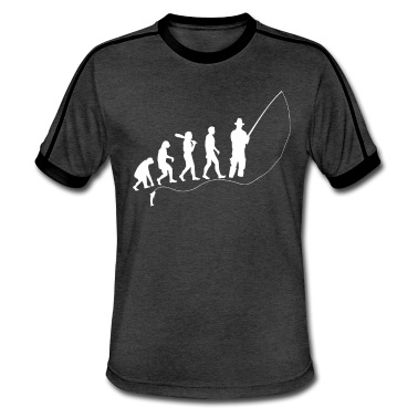 Angeln T-Shirt - Evolution angeln geschenk mensch affe