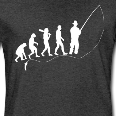 Angeln T-Shirt - Evolution angeln geschenk mensch affe