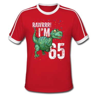 Abschlussfeier T-Shirt - Rawrrr Ich bin 65 lustiger Dinosaurier-Geburtstag