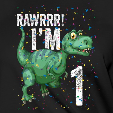 Abschlussfeier T-Shirt - Rawrrr I Am 1 Lustiger Dinosaurier Geburtstag