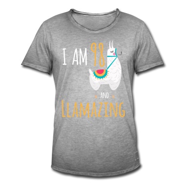 Abschlussfeier T-Shirt - Ich bin 98 und llamazing Lustiger Lama Alpaka Geburtstag