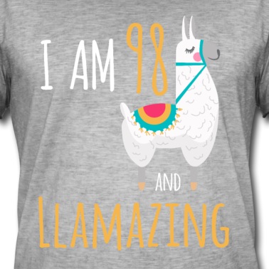 Abschlussfeier T-Shirt - Ich bin 98 und llamazing Lustiger Lama Alpaka Geburtstag