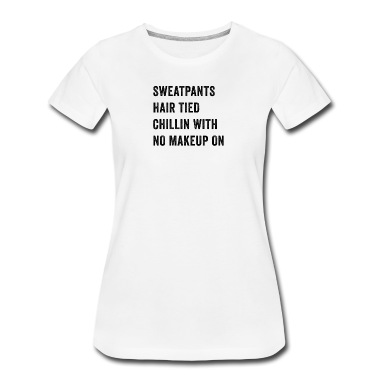 Abschlussfeier T-Shirt - Jogginghose Haar gebunden Chillin ohne Make-up auf