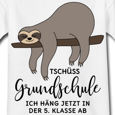 Abschlussklasse T-Shirt - Abschluss Grundschule 5. Klasse Faultier Tschüss