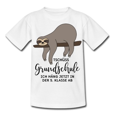 Abschlussklasse T-Shirt - Abschluss Grundschule 5. Klasse Faultier Tschüss
