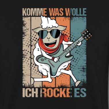 Grundschule Pullover - Gitarre spielendes Rocker Schaf Komme was Wolle