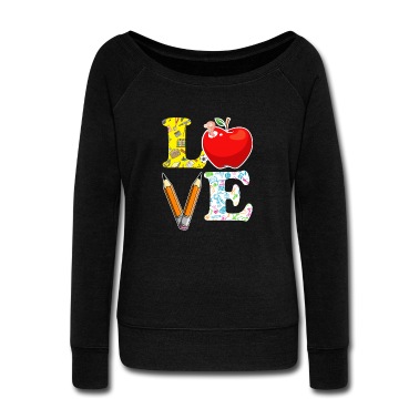 Grundschule Pullover - Teacher Love Bleistift und Apfel lustiger Spruch