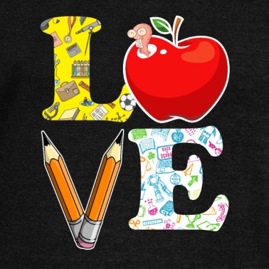 Grundschule Pullover - Teacher Love Bleistift und Apfel lustiger Spruch