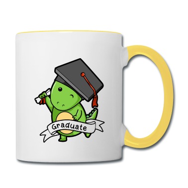 Abschluss Tasse - Vor-K graduierter Dinosaurier - lustiges Abschluss-Geschenk