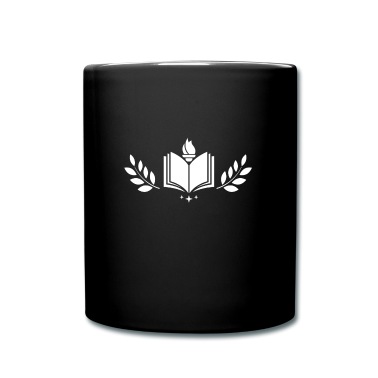 Abschluss Tasse - Buch Offen Fackel Abschluss Symbol Lorbeerblätter