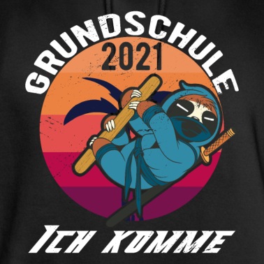 Grundschule Hoodie - Ninja Faultier Schulranzen Schulanfang
